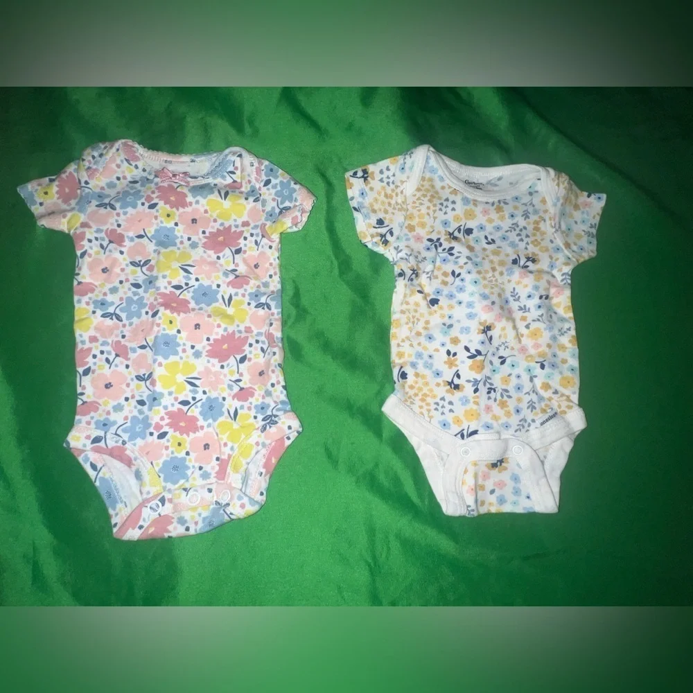 Child of Mine Floral Bodysuits - Pink and Blue size Newborn
